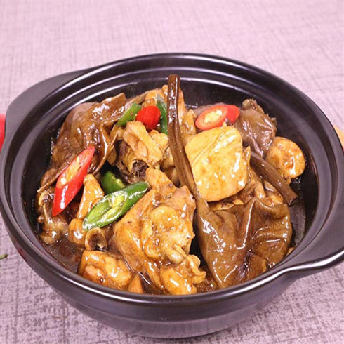 黄焖鸡肉茶树菇