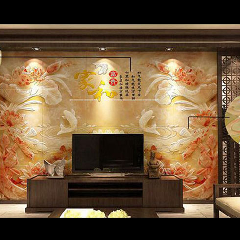 铭祺5D全屋彩印机-家和富贵背景墙