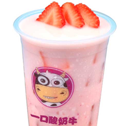 一口酸奶牛酸奶吧-草莓酸奶
