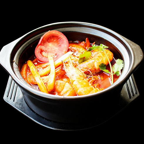 美腩子烧汁虾米饭-番茄鲜虾煲