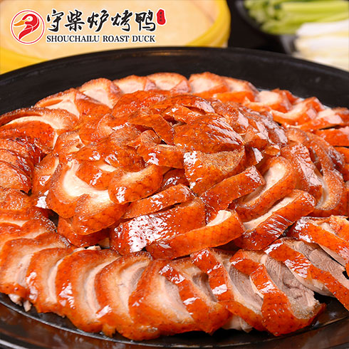 守柴炉烤鸭-果木烤鸭肉片