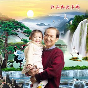 夕阳红3D儿童摄影