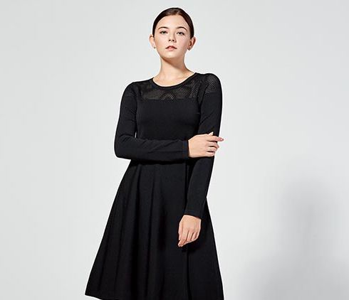 BLSS布伦圣丝-纯黑连衣裙