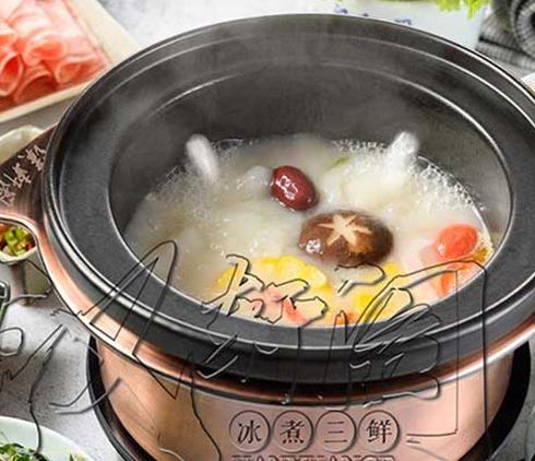 汉轩阁冰煮三鲜火锅-清汤喷泉小火锅锅底